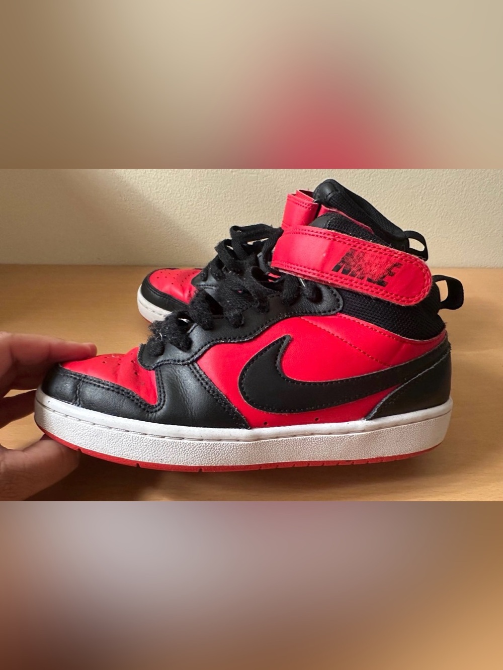 Nike Court Borough Mid 2 Big Kids' Boys Red/Black Shoes Size 5Y - Picture 8 of 12